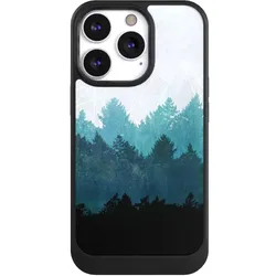 Nivocase Hülle für Apple iPhone 13 Pro Handyhülle NIVOcore Case Schwarz Abstrakt Baum Wald (Apple iPhone 13 Pro), Smartphone Hülle, Schwarz