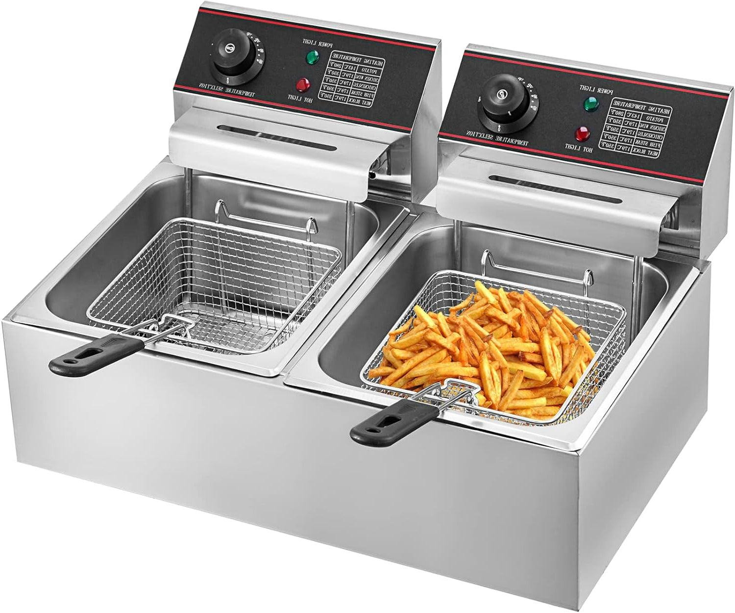 Selius Dubbele Professionele Elektrische Frituurpan voor Horeca en Snacks