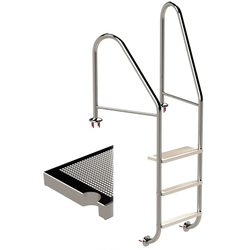 Eichenwald Poolleiter Modell 07 Marina Öffentlich Einbauhalterung Beckentiefe 1340mm 4 Stufen