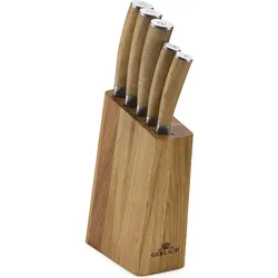 Gerlach MESSERSET BLOCK 5-tlg. NATÜRLICH, Messerblock, Braun