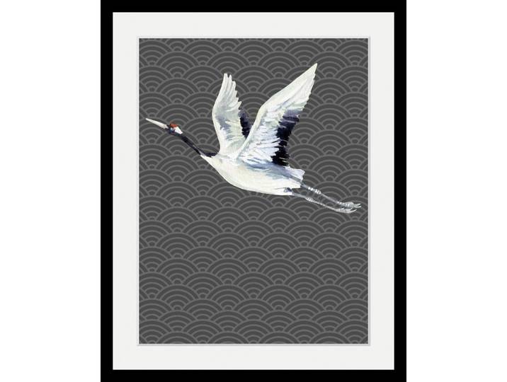 Bild QUEENCE Kranich , schwarz (farbe rahmen: schwarz, farbe bild(er): schwarz), B:40cm H:50cm T:3cm, Acrylglas, Holzwerkstoff, Papier, Bilder, Bild, HD Premium Poster-Druck inkl. Holzrahmen