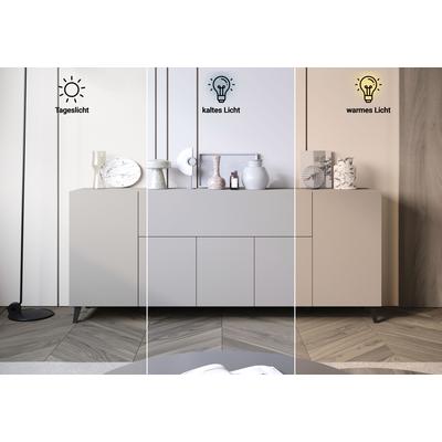 Sideboard HOME AFFAIRE "SIDEBOARD PHUKET II, Stilvolle, grifflose kommode, Breite 180cm", beige (kashmir), B:180cm H:76cm T:39cm, Holzwerkstoff, Sideboards, Sideboard, Mit 5 Türen, 1 Klappe, 7 Fächern und höhenverstellbaren Einlegeböden