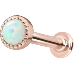 14 Karat Gold Labret mit Innengewinde SYNTHETISCHER OPAL