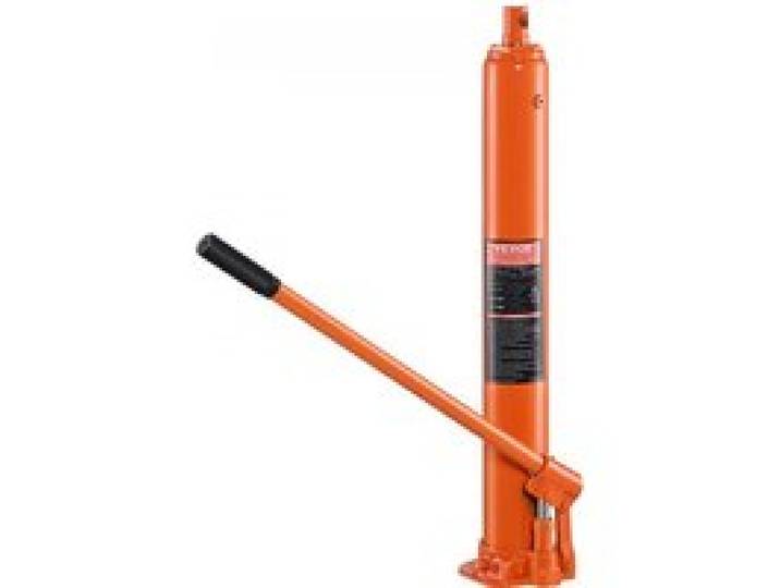 VEVOR Vérin Hydraulique Long pour Grue d'Atelier 4 Tonnes, Cylindre Hydraulique Support Moteur avec Pompe à Simple Piston et Base Plate, Tige Hydraulique pour Chèvre Levage Moteur, Entretien Garage