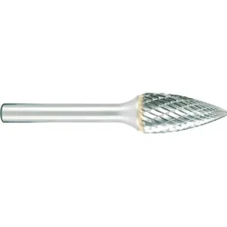 Hartmetallfräser, Form G Spitzbogen d1 12.7 mm, Schaftd. 6.0 mm Kreuzverz.