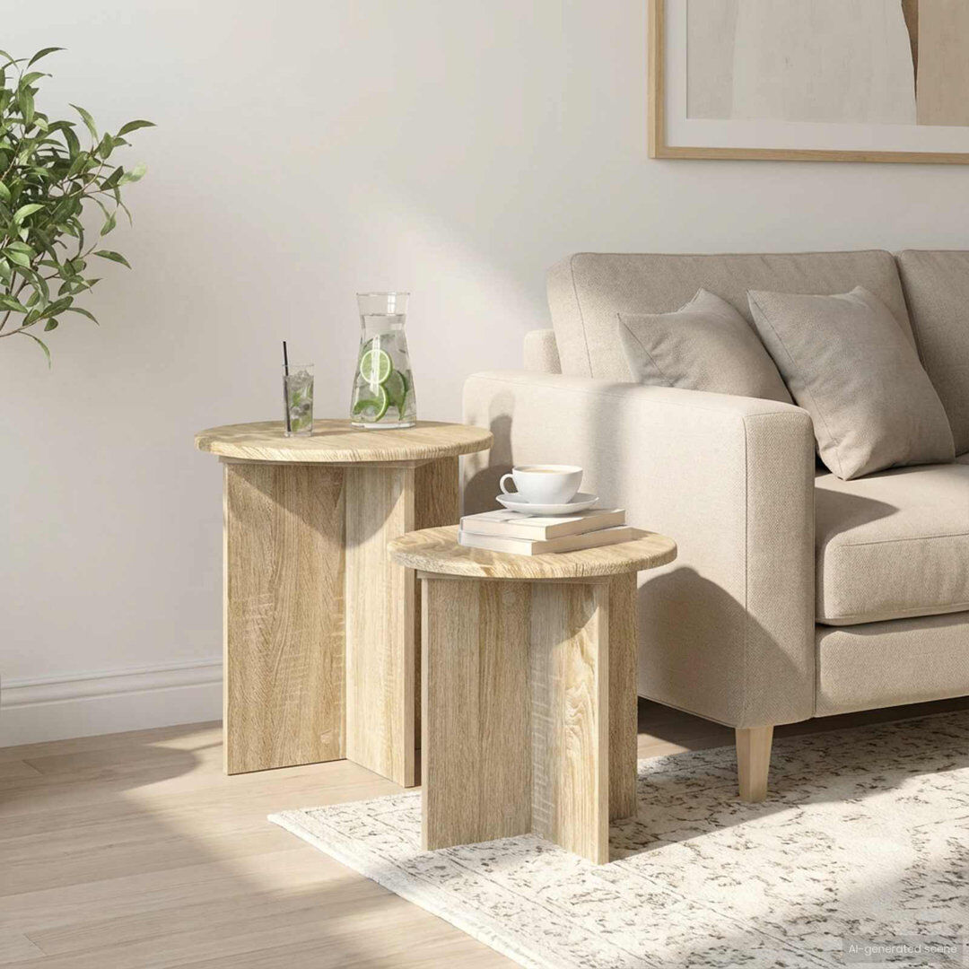 17 Stories End Table Natural 45cm H X 45cm W X 45cm D