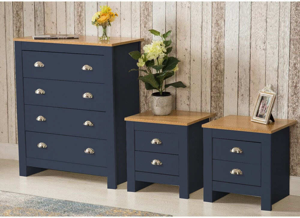ClassicLiving Susana 3 Piece Bedroom Set Oak/Blue