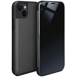 moex Clear View Cover für iPhone 13 – Spiegelnde klapp Hülle in Hochglanz Optik – Void Case