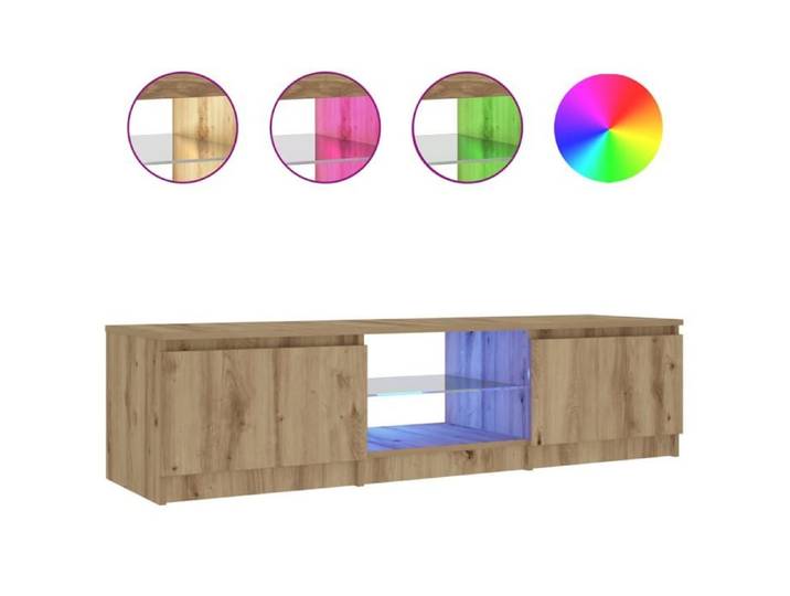 Remise Meuble de télévision/ Meuble TV avec lumières LED - chêne artisanal Bois d'ingénierie JILIMAISON20255551007