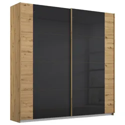 Schwebetürenschrank Artemis Anthrazit, Eiche Artisan