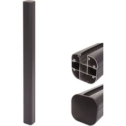 Alu-Pfosten Savoie-WPC-Zaun, Pfeiler Pfahl, Stecksystem ~ 98cm, anthrazit