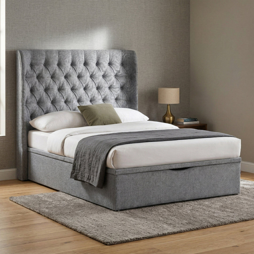 Lark Manor Conti Bed Grey Double (4'6)