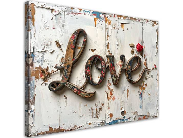 Feeby Leinwandbild Inschriften und Zitate 90x60cm, Beige, Sprichwort/Zitat, Rechteckig, 90x60 cm, Bilder & Rahmen, Bilder, Leinwandbilder