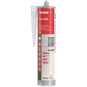 Fischer Dichtmasse Flex MS 290, 290ml, universal, grau, für innen & außen, wasserdicht