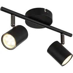 Deckenleuchte Deckenlampe Deckenstrahler Wohnzimmerleuchte Esszimmerleuchte Flurlampe, Metall, 2 Flammig GU10, LxBxH 28,4x9x13,2 cm