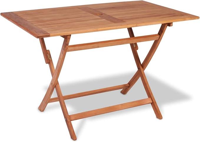 Klappbarer Gartentisch, Klapptisch Garten, Balkontisch, Garten Tisch, Balkonmöbel, Tisch Klappbar, 120x70x75 cm Teak Massivholz