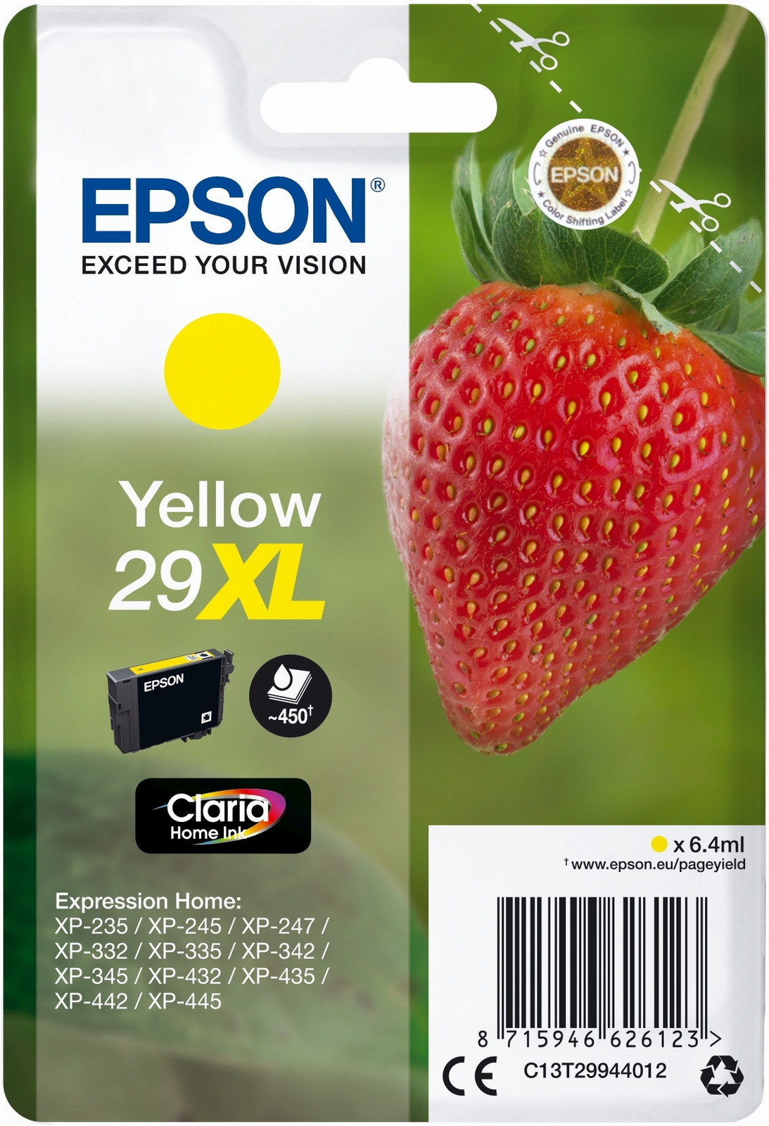 Epson 29XL Claria Home inktcartridge Geel, 6,4 ml