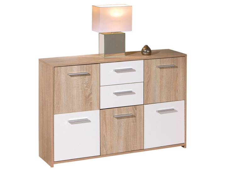 Kommode MAXIM 115x77x30 cm Dekor Sonoma-Eiche/weiß