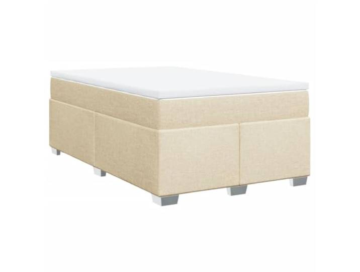 KKgypkn Boxspringbett mit Matratze Creme 120x200 cm Stoff – Taschenfederkernmatratze mit Lattenrost für erholsame Nachtruhe