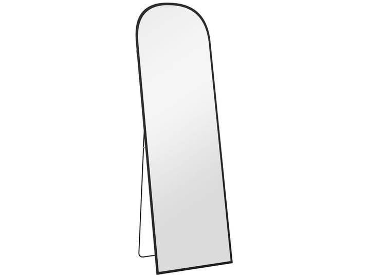 Homcom Ganzkörperspiegel, 161,5 x 50 cm Wandspiegel mit Ständer für Wohnzimmer Schwarz, Glas, 50x161.5x1.5 cm, Spiegel, Standspiegel