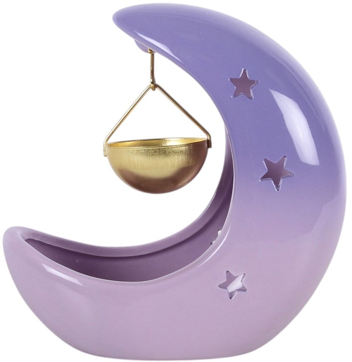 Something Different Purple Pastel Crescent Moon Hanging Oliebrander - Paars