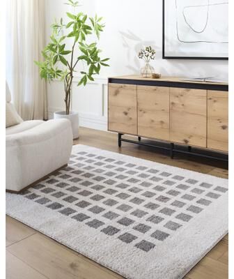 Livabliss Fossay Shag Modern & Contemporary Checkered Washable Area Rug