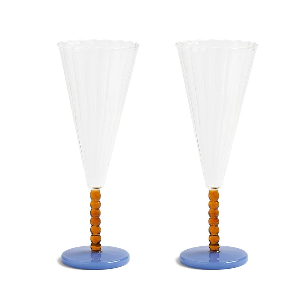 &Klevering Flute Perle Amber Set van 2