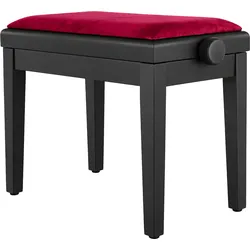 Classic Cantabile Pianobank Modell A Schwarz matt Velours Rot