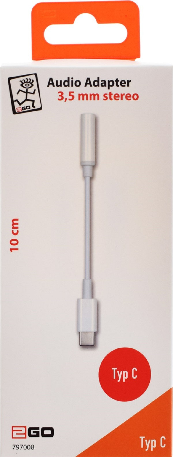 2GO 797008 Type-C naar 3,5mm koptelefoonaansluiting voor alle Type-C apparaten