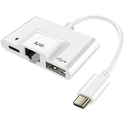 Avizar ADA-3100M-USBC, 3-in-1 USB-C Hub-Adapter (USB-C, 1 Port), Dockingstation + USB Hub, Weiss