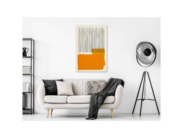 Wandbild Rain on the Beach Leinen Orange 40 x 60cm