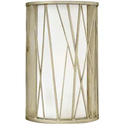 Wandlampe Leuchte Metall Glas Used-Look Silber H 35,6 cm Flurleuchte 1 Flammig