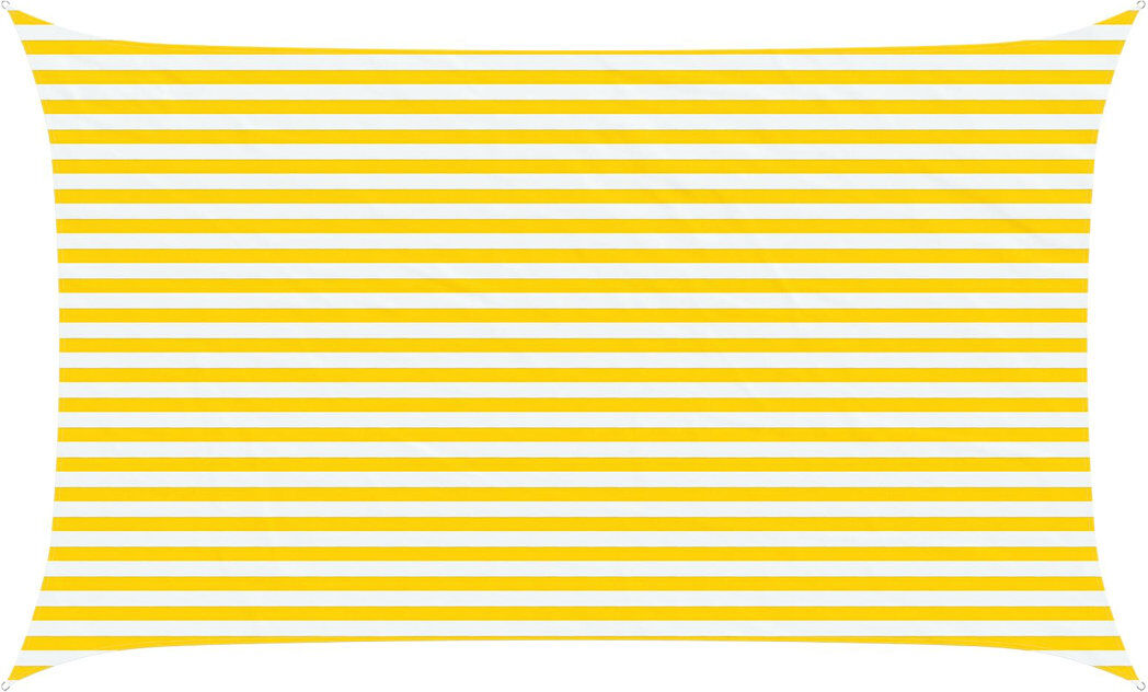 Vidaxl Sunshade Sail Oxford Fabric Rectangular Patio Shade Sunscreen Canopy Yellow/White 3m W x 5m L