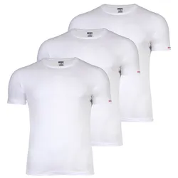 DIESEL Herren T-Shirt, 3er Pack - RANDAL-D-CORE, Unterhemd, Rundhals, kurzarm, Baumwolle Weiß / 2XL