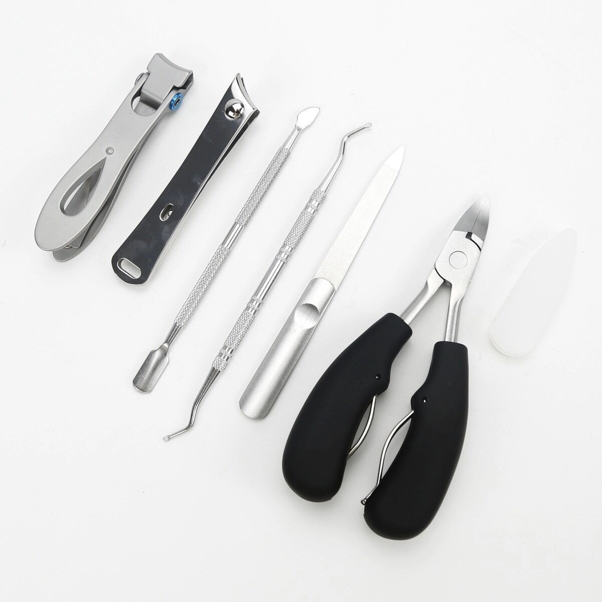 INF Eagle-Beak Pliers Nagelknipser-Set — 6-teiliges professionelles Edelstahl-Nagelpflege-Set mit Gummi-Kunststoff-Griffen und
