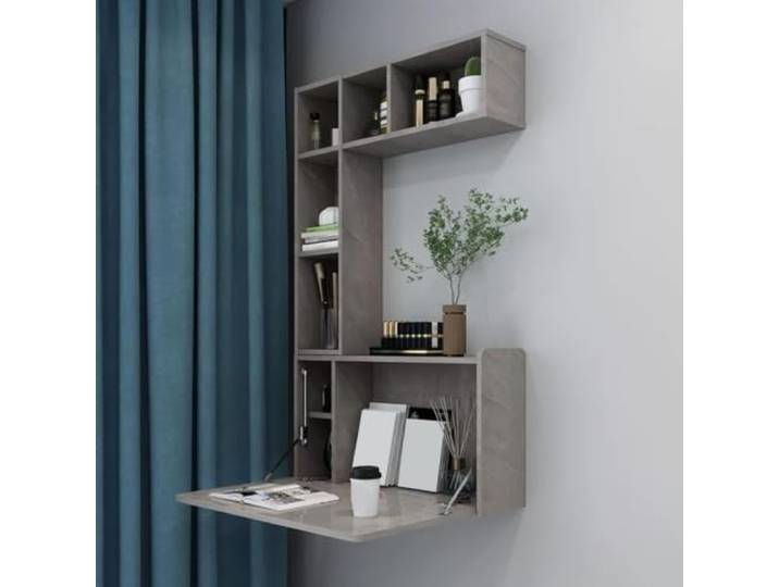 PGZMDTWI Schwebender Schminktisch, Wandtisch aus Holz Platzsparende Schubladen für Ankleide, Arbeitszimmer und Wohnzimmer(A)