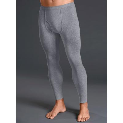 Lange Unterhose KINGS CLUB, Herren, Gr. 5, 2 Stk., grau (grau, meliert), 100% Baumwolle, Unterhosen Lange Unterhose