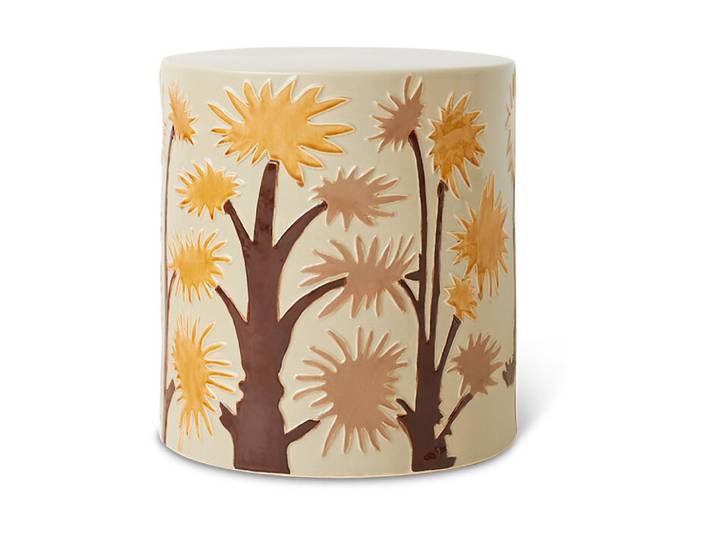 HKliving Ronde Bijzettafel Earthenware Keramiek, Ø40cm - Naturel