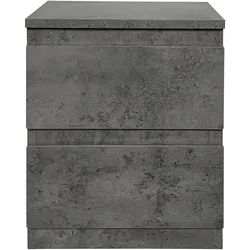 HTI-Living, Nachttisch, Nachtkommode 2 Schubladen Thekla Beton (34 x 30 x 41 cm)