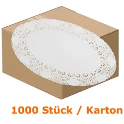 Tortenspitzen oval 21 x 32 cm weiß 1000 Stück 1000 Stück/Karton