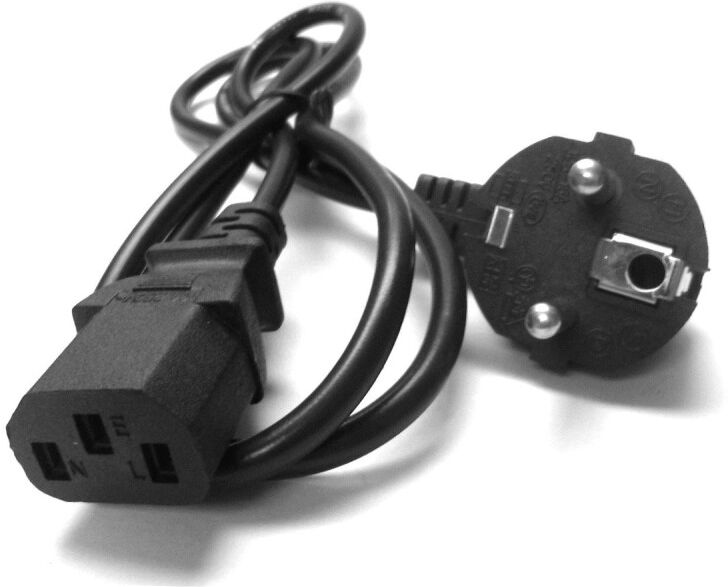 Schuko Netzkabel Typ F C13 Tower Kabel, Schwarz, Neu