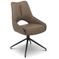 2er-Set [de]sign & more Stuhl Marina Leder Grau