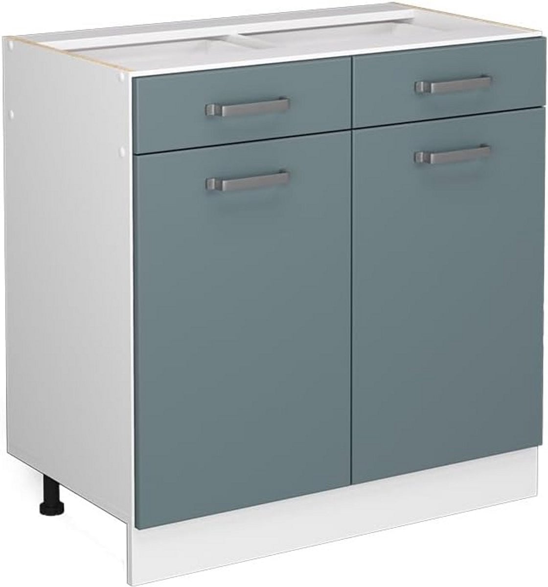 Blauw-grijze moderne ladeonderkast keukenmodule van 80 cm voor jouw modulaire keuken