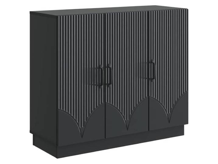TEKGHUT Sideboard Schwarz 89 x 34,5 x 77 cm Holzwerkstoff Modernes Design, klare Linien, großzügiger Stauraum, vielseitig einsetzbar, stabil und langlebig