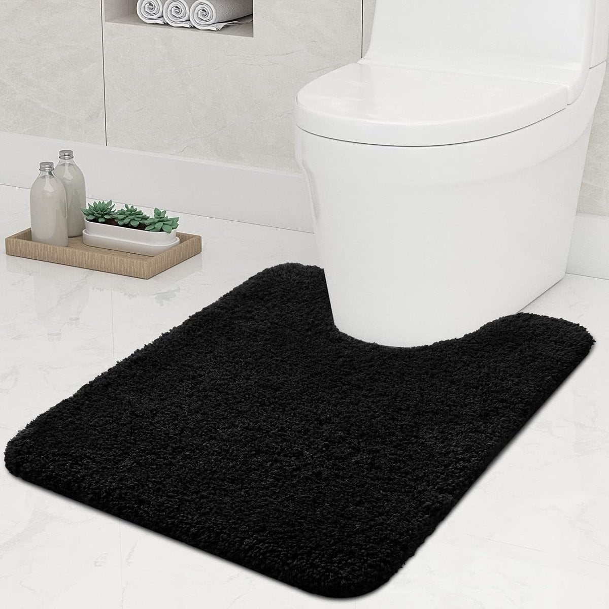 Zachte waterabsorberende badmat met antislip van microvezel - 1 stuk
