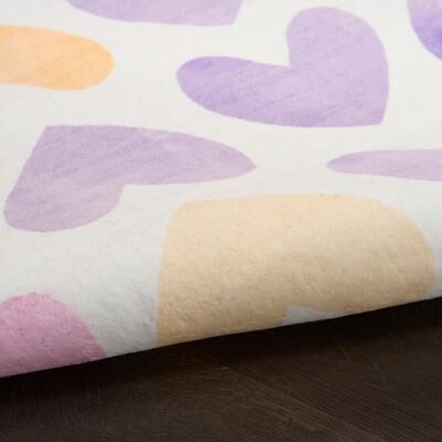 Nourison Imagination Indoor only Multicolor Pastel Hearts Graphic Area Rug