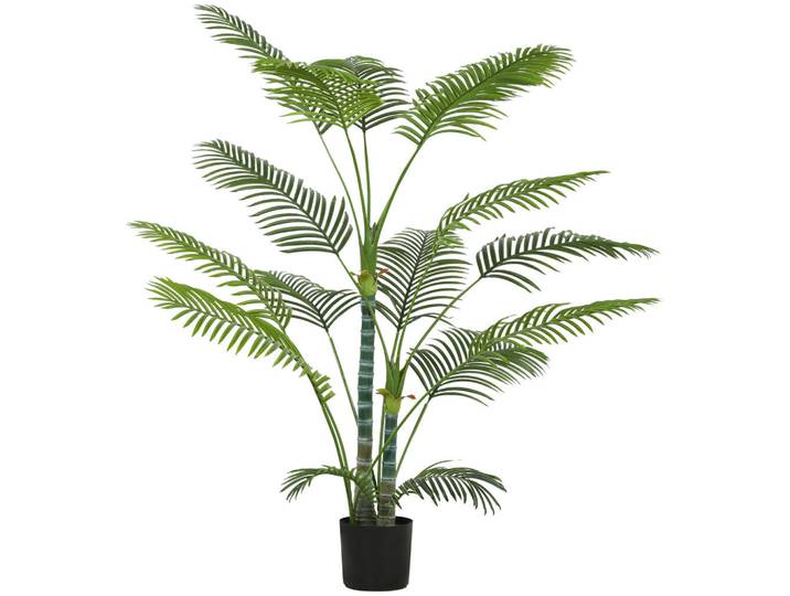Homcom Künstliche Palme groß 175 cm Kunstpflanze im Topf mit UV-Schutz für Garten, Grün, Kunststoff, 175 cm, Dekoration, Blumen & Blumentöpfe, Kunstpflanzen
