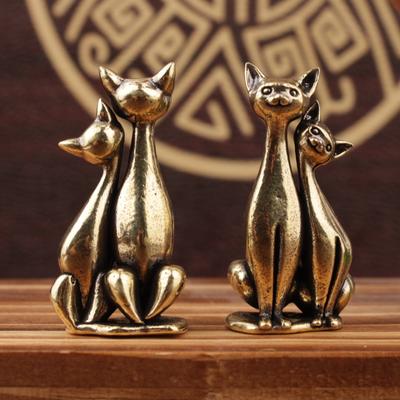 Discount Dollar Deals Couple Cat Ornament, Vintage Brass Sculpture, Intertwined Loving Cats, Home Office Decoration, Cat Artwork Statue Couple Cat Ornament, Vintage Brass Sculpture, Intertwined Loving Cats, Home Office Decoration, Cat Artwork Statue