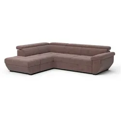 COTTA Ecksofa mit Funktion Speedway Stoff Grau Taupe