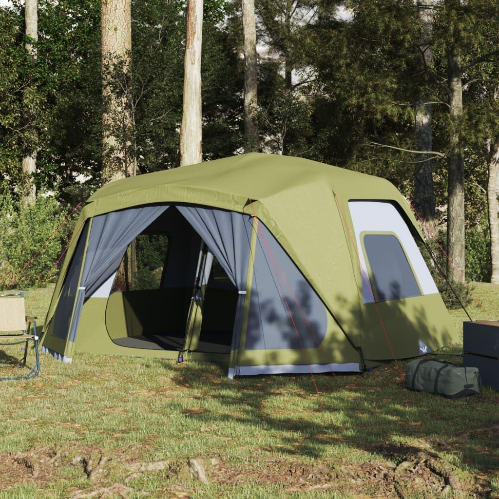 Grünes Campingzelt für 10 Personen, 443x437x229 cm